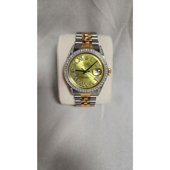 1969 Rolex 36mm Datejust 1603 Diamond - Green Dial - Two-Tone Jubilee PPSI344815 - Picture 7 of 13